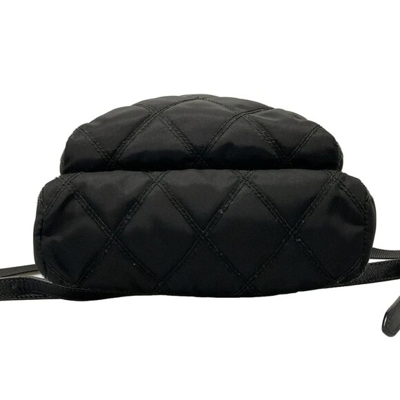 PRADA - Black Nylon Saffiano Leather Backpack - Picture 5 of 16